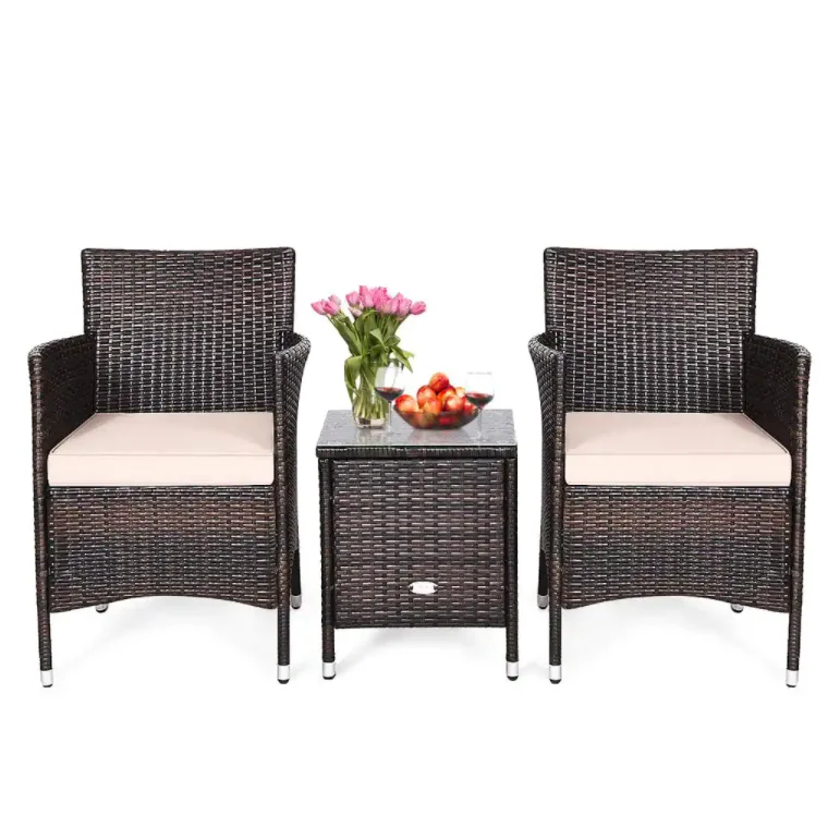 Hot sale 3-piece Set Chair Outdoor Seat Dinning Table  Park Metal wicker garden furniture