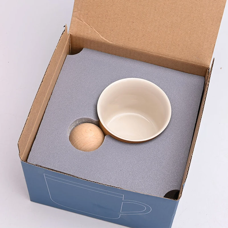 New fashion Porcelain Life Mug with Round Wood Handle Home Office Coffee Ceramic mug for Girls Gifts Couple Drinking Cup