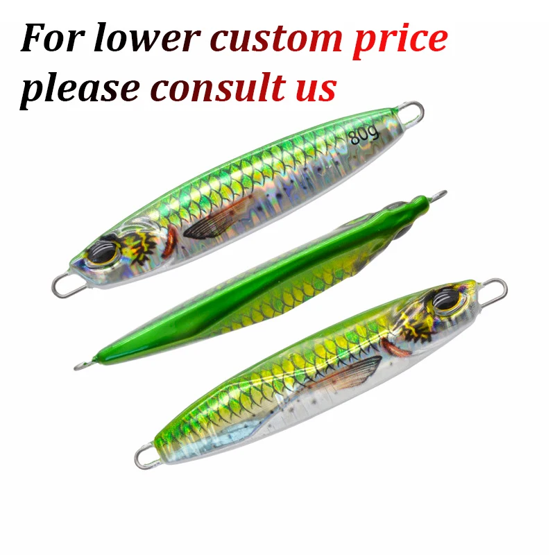 60G/80G Rattle sound ball inside long Cast fishing Metal Jig Shore Casting slow fall pitch jigging Lure Bait