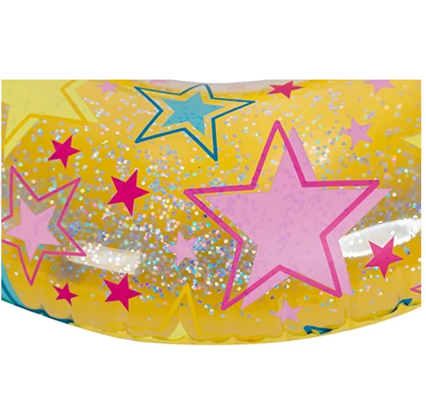 Gold Glitter Pool Float Children Swim Tube Ring Glitter Pool Ring For Kids