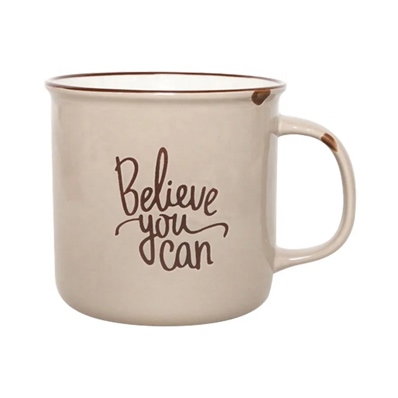 Happy Go FOB can be customized mail box wholesale coffee mug vintage printed custom ceramic enamelled new bine china cup