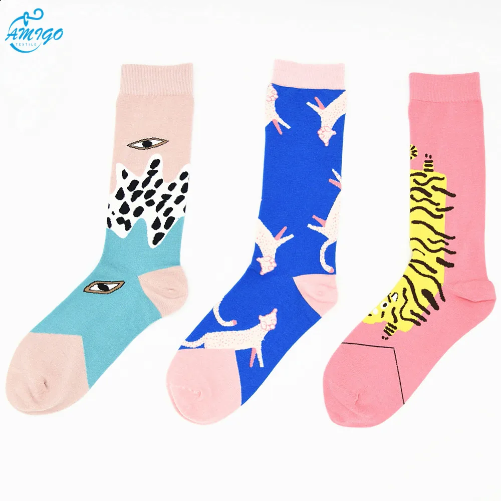 Funny  Designer 200 Needle  Recycled  100 Polyester Yarn  Argyle Bed Seamless Fashion Pastel Crew Socks Knitting  For Women