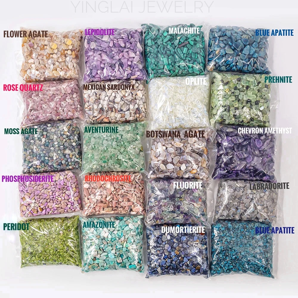Wholesale natural crystal healing stone chips folk crafts crystal quartz tumbled gravel