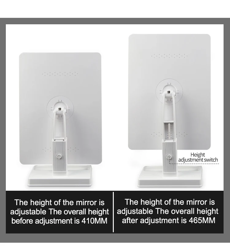 LM01 Touch Screen Large LED Vanity Makeup Mirror Cosmetic Vanity Light Up Make Up Table Mirror 9 LED Bulbs Hollywood Mirror