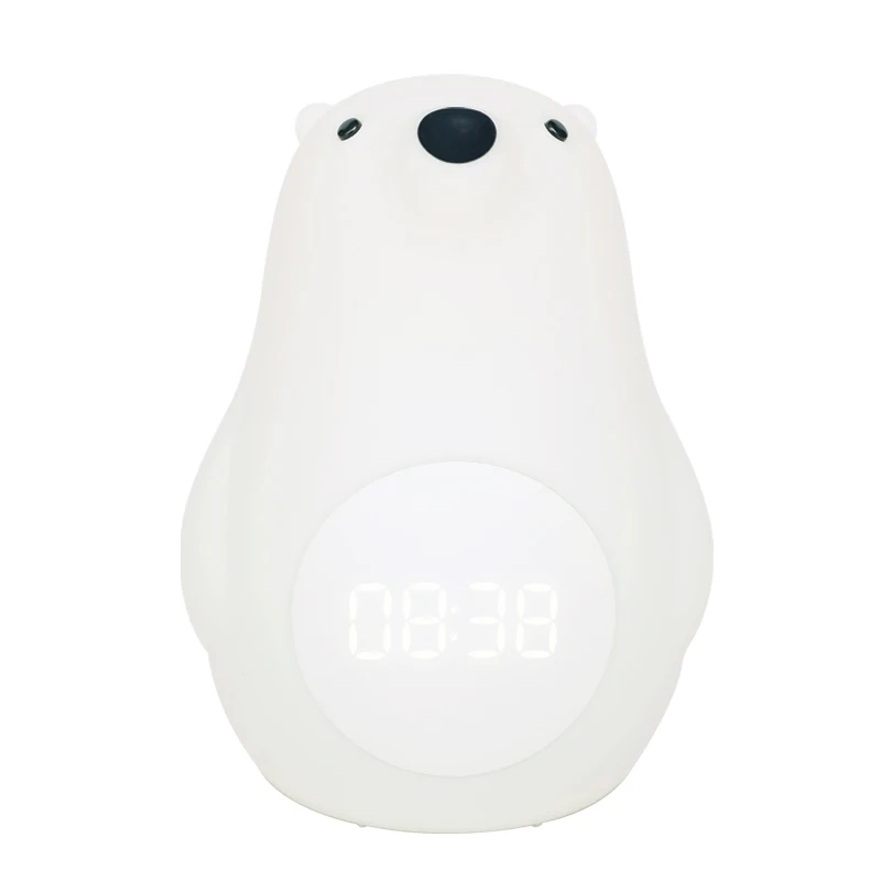 Alarm Clock, Wake Up Light, Multifunctional Big White Bear Sleep Night Light Lamps for Sleeping