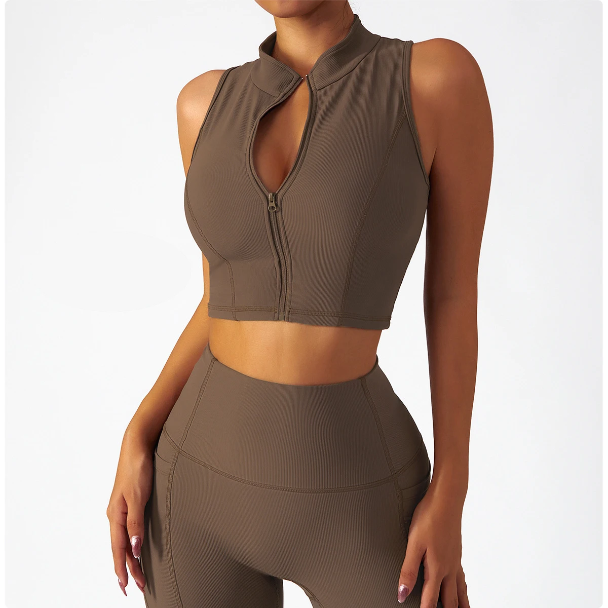 Wholesale Fitness Clothing Ribbed Sports Bra and Legging Seamless Yoga Set 2022 Gym Tights Workout Sets For Women