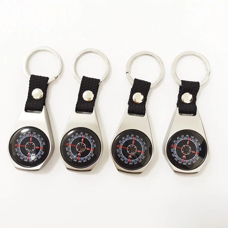 Camping Survival Compass Keychain noctilucent EDC Tool Compass keyring Survival Gear for Hiking Backpacking Outdoor Activities