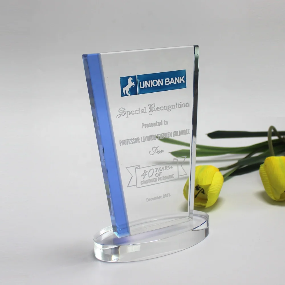 Wholesale Promotion Clear Optical Arch Blank Shield Crystal Awards Glass Trophy with Base Customized Logo Digital Printing 50pcs