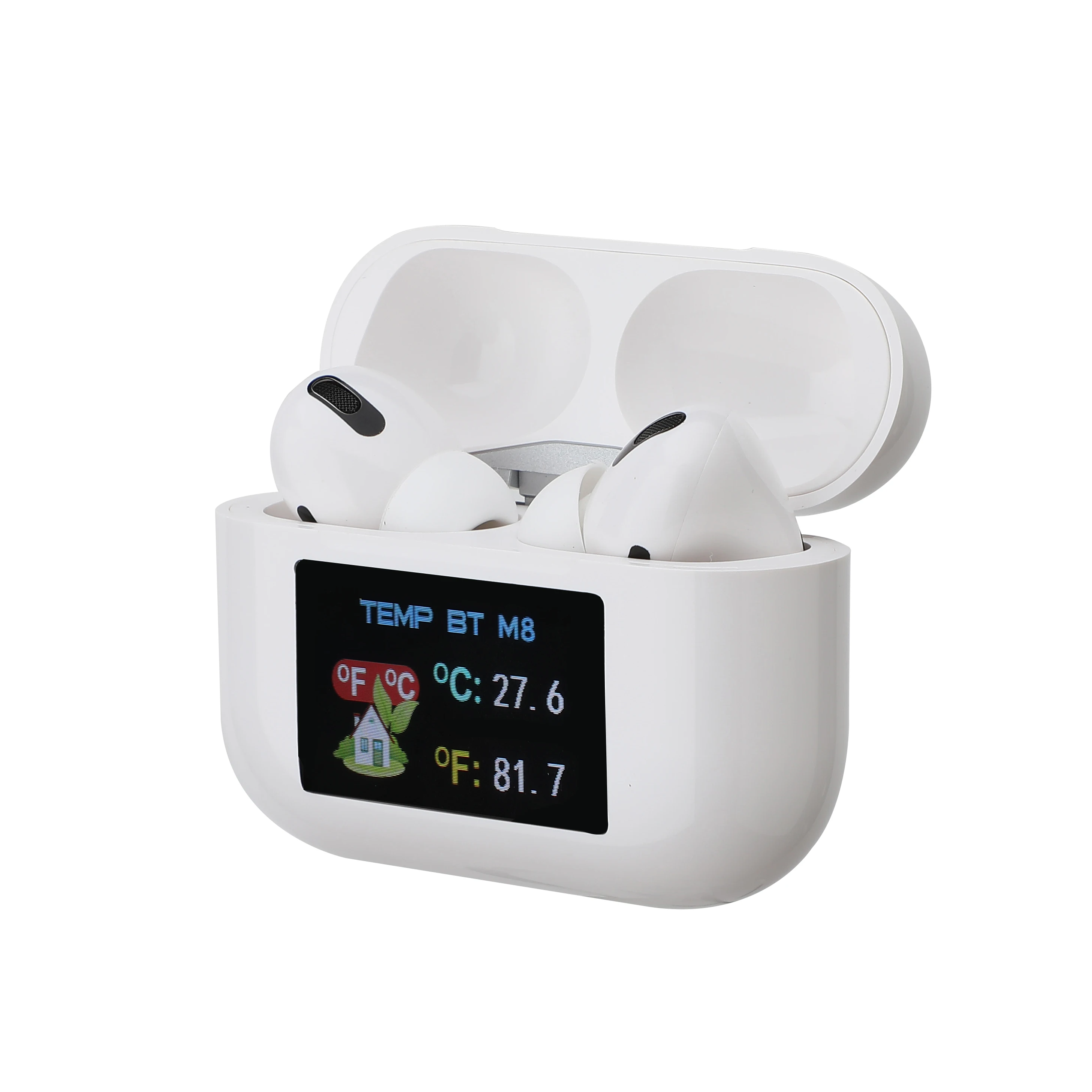 
High sales M8 TWS Temperature Measurement Earphone OEMODM True Stereo Twins Wireless Earphone for promotion Christmas gift 