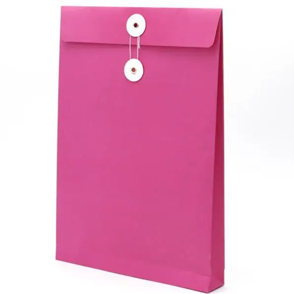 Custom printing brown c4 kraft envelope with string