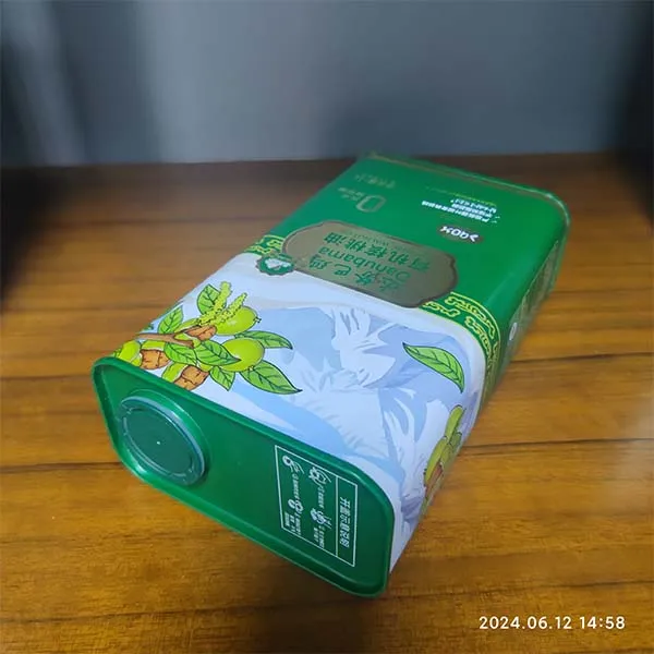1 Liter Tin Oil Can Custom Olive oil packaging Tin can 1L Square Tinplate Metal Can for Virgin Edible Oil