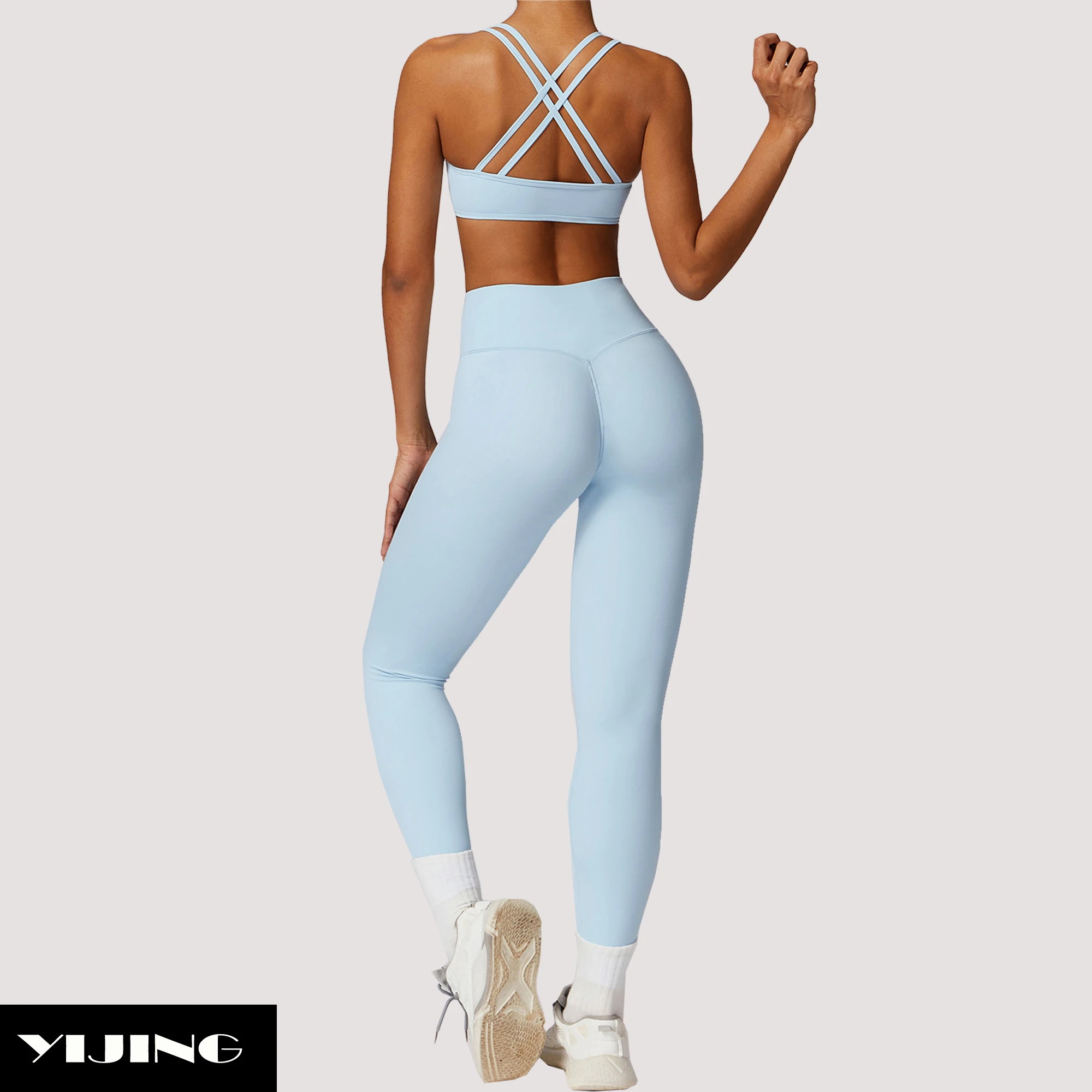 Women Fitness Workout Clothes Active Wear Custom Logo Sports Bra And Leggings Set Yoga Suit Gym Workout Yoga Sets For Women