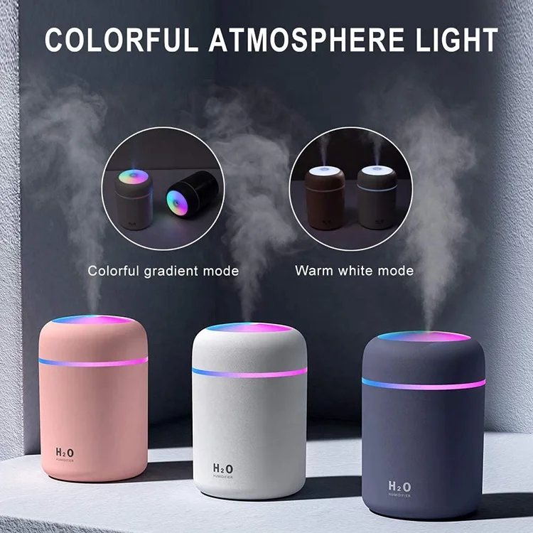 
300ml Hot Sale Ultrasonic Portable Led Colorful H2o Defuser Car Mini Usb Humidifier 