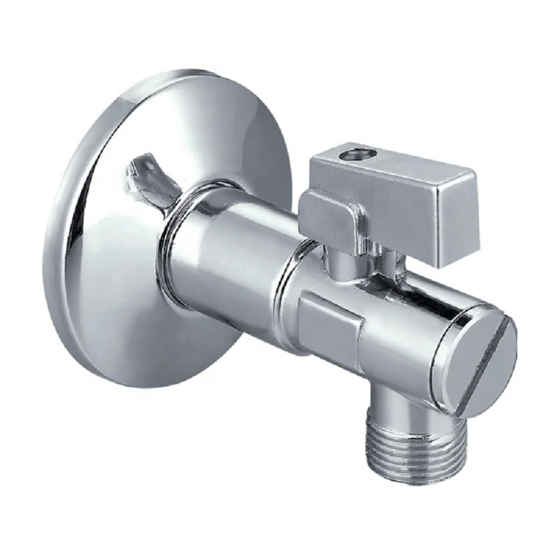 Two way chrome plated brass water angle valve with decorative cover