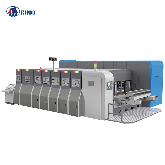 Corrugated Box Flexo Printing Slotting Folding Gluing Machine FFG Inline Factory Price
