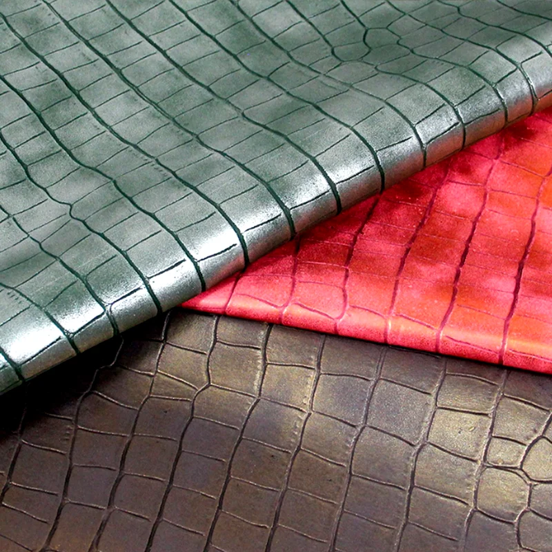 Wholesale crocodile leather crocodile emboss PVC leather synthetic leather for bags and shoes