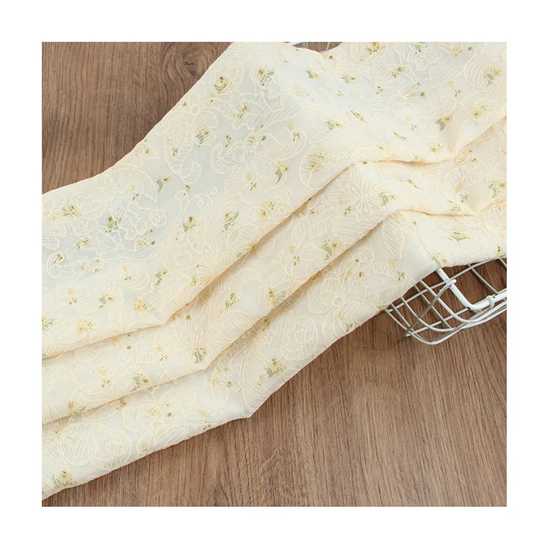 Wholesale High Quality Nature Fiber Cotton Embroidery Fabric Lace For Curtains