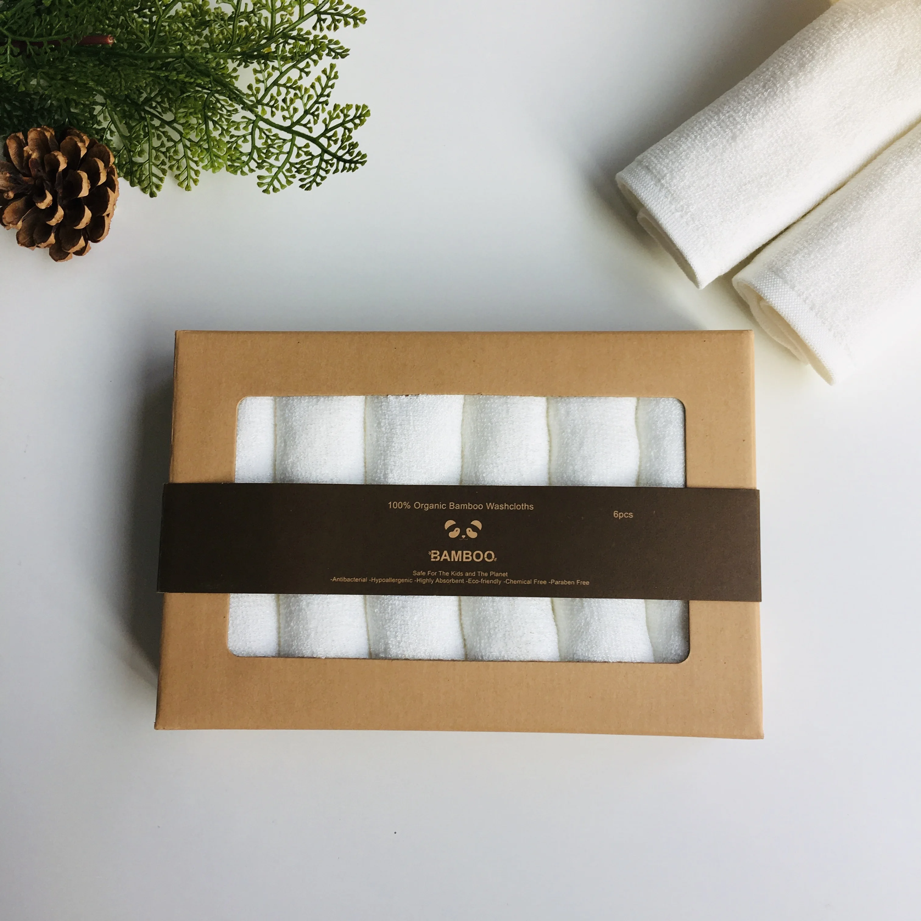 Индивидуальная Высококачественная мягкая органическая детская мочалка из 100% бамбука размером 10x10 дюймов