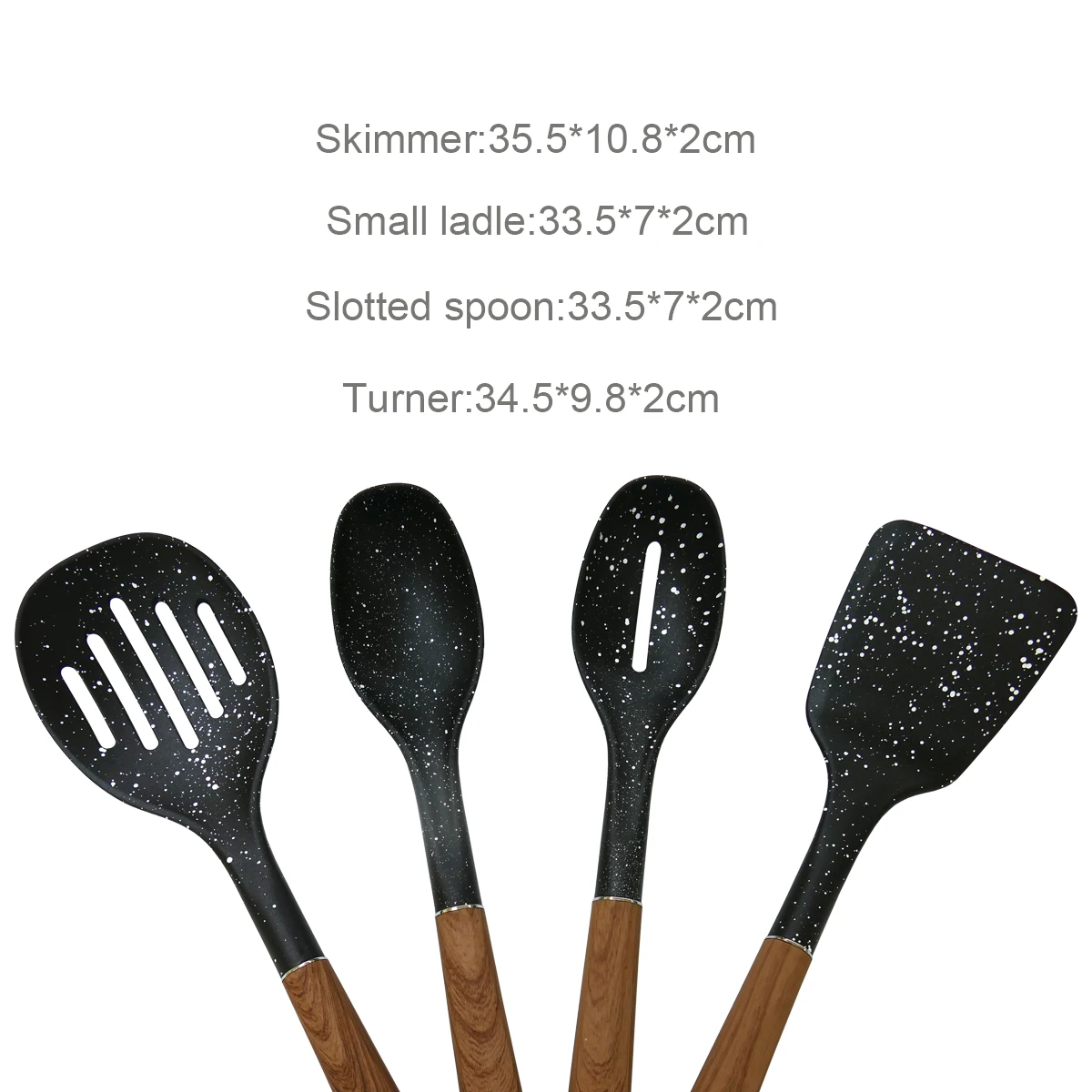 Excellent 4pcs Marble Coating Nylon Kitchen Cooking Utensils