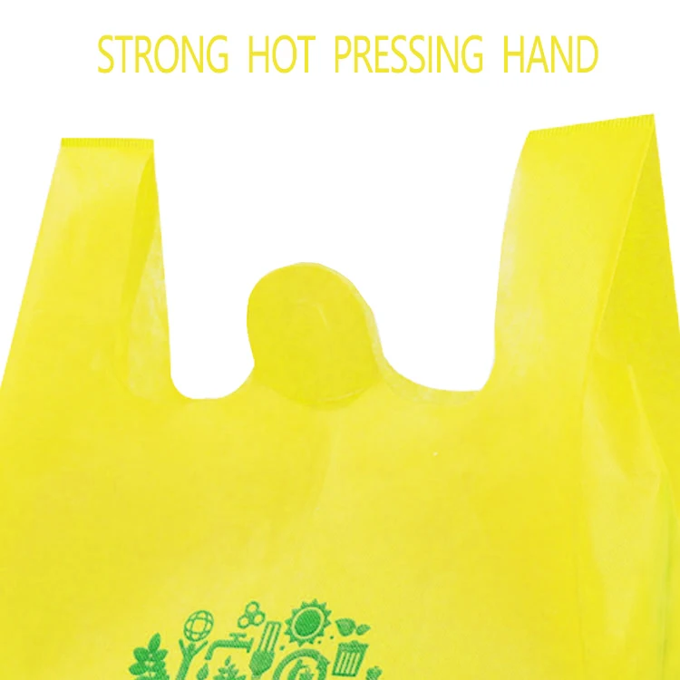 Wholesale Nonwoven Supermarket Shopping Biodegradable Plain Foldable Non woven T shirt Bag