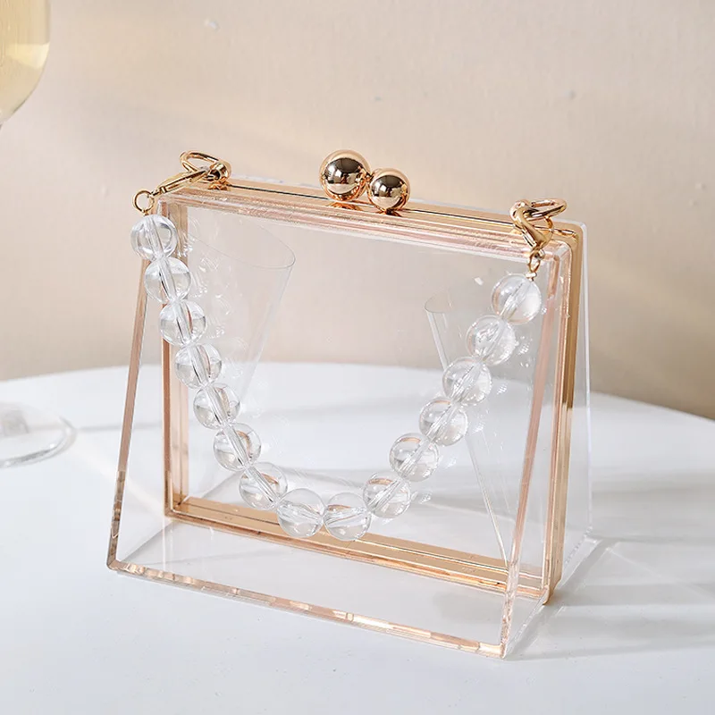 Clear acrylic hand bag clutch women clutch bag purses wedding party waist bags women clutch