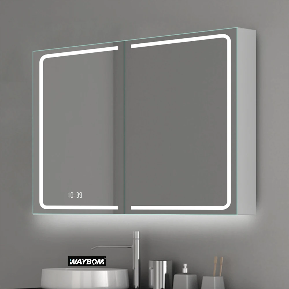 
3 Doors Design Makeup Bathroom LED Bathroom Mirror Medicine Cabinet 