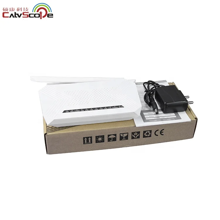 1GE+1FE+2.4G WIFI+CATV XPON ONU  2 ports 5dBi 2 antenna XPON ONU with CATV compatible with HUAWEI ZTE