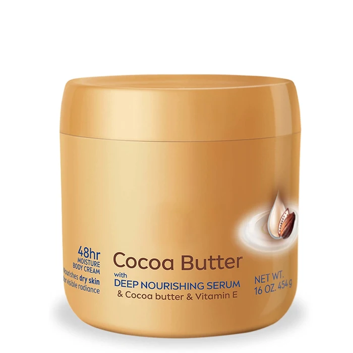 Wholesale Private Label Cocoa Butter Body Cream with Deep Nourishing Serum -48hours Moisturizer Dry Skin
