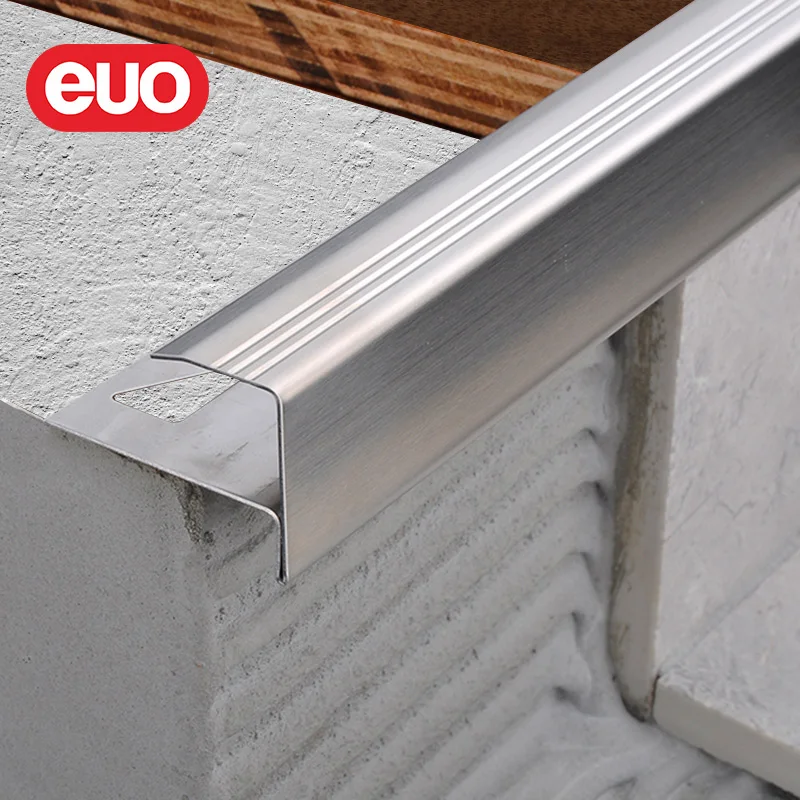 euo stair nosing standard in stainless steel step nosing metal stair nosing for concrete steps