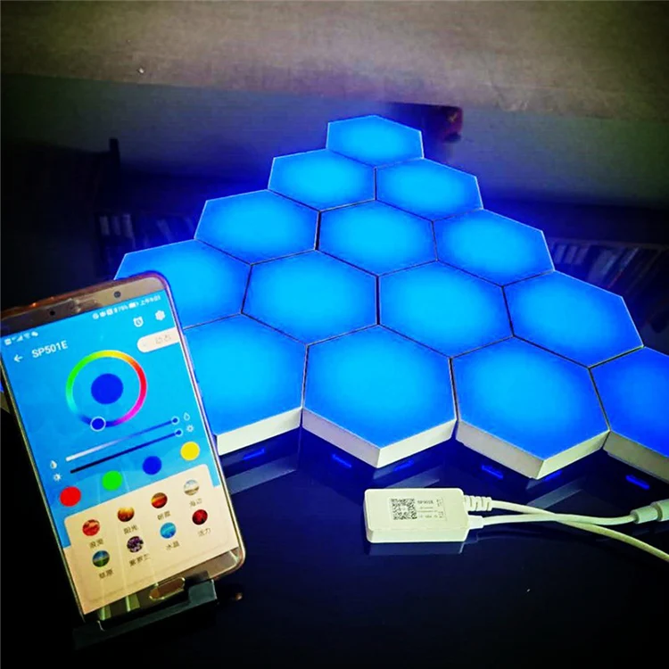 3d акриловый умный сенсор Diy геометрический красочный настенный светодиодный модульный ночной шестиугольный сотовый квантовый светильник сенсорный свет