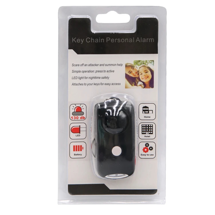 130db Personal Alarm Safe Personal Security Alarm Keychain For Women with LED Light