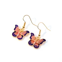 Factory Price Wholesale Alloy With Gold Plated Hook Butterfly Wing Earrings Jewelry for Women