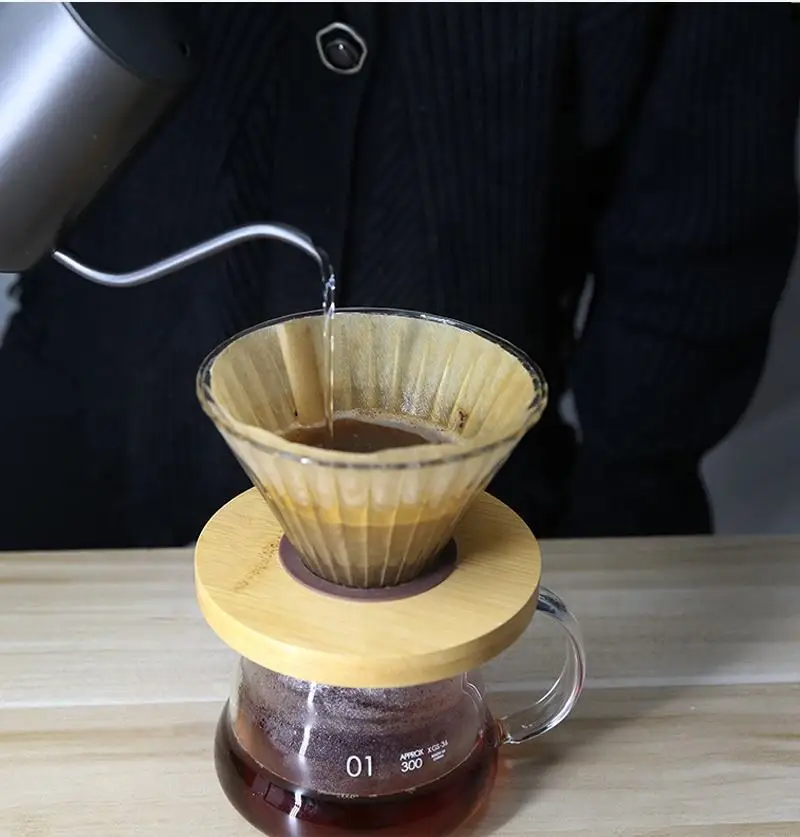 V shape Barista Pour Over Drip coffee paper filter White brown color Bleached coffee filter paper V01 V02 40 pcs packed