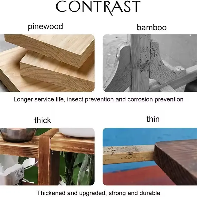 High quality living room solid wood multi-layer flower shelf creative pot plant storage shelf indoor balcony flower rack