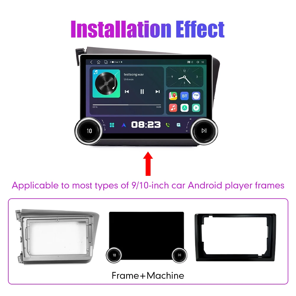 11.8Inch 2Din Android Car Radio For Honda Civic 2012-2015 LHD 2K QLED Screen Car Stereo Car DVD Player Carplay Android Auto