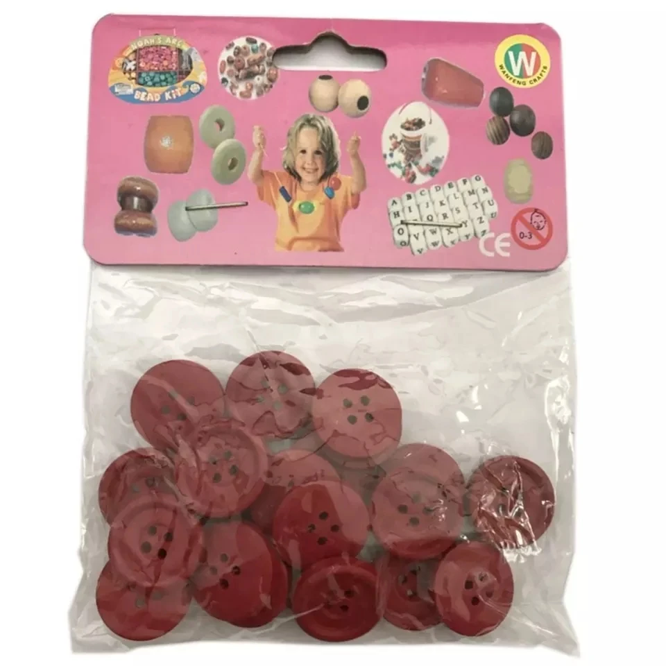 Wholesale customized size   4 holes wooden bead buttons for shirts