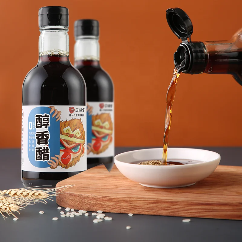 
Kou Wei Quan Manufacturers Price Vineger Chinese Seasoning Vinegar with Glass Bottle Pack 