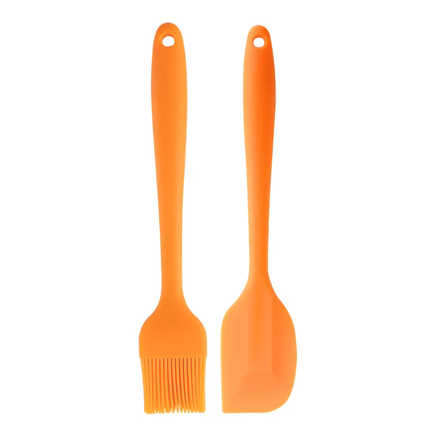 2 Pieces Food grade, Silicone Spatula Cooking Cookie Pastry Kitchen Cake Baking Butter Spatula Brush Set/