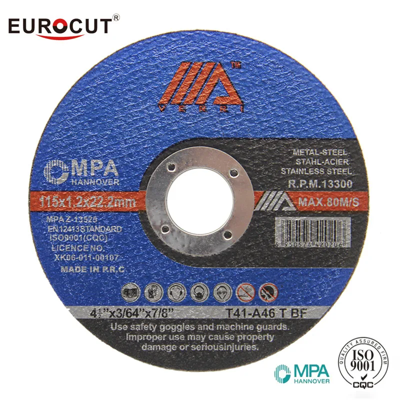 EUROCUT high quality wholesale 4.5 inch 115mm metal cutting disc 4 1/2 inch