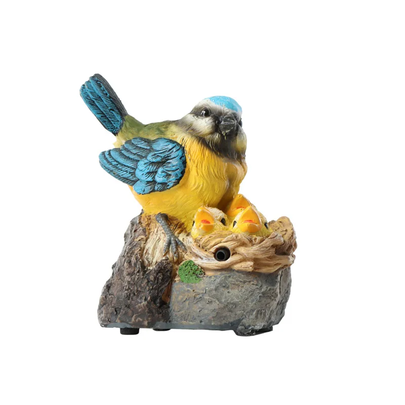 Garden Motion Sensor animal decoration polyresin colorful statue resin bird figurine for Garden Yard Outdoor Decoration