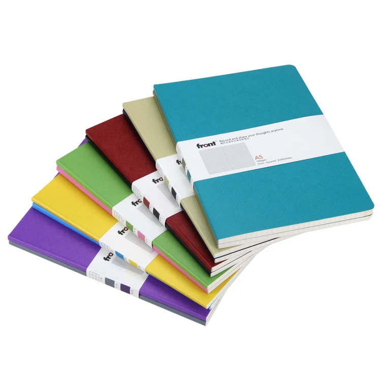 A5 size note book with lined and grid printing 100g paper for students
