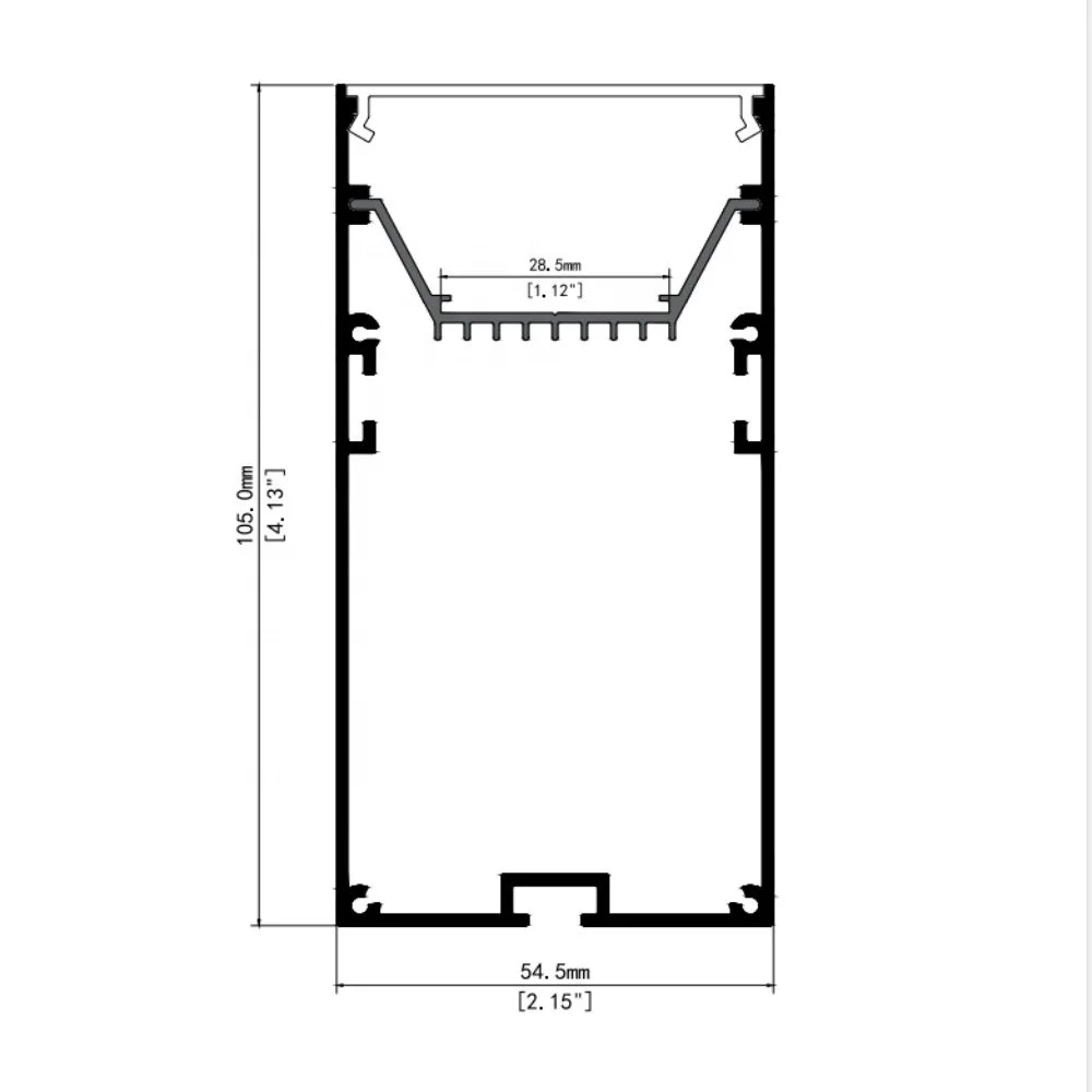 54mm * 105mm Factory custom square main use light led long strip aluminium square ceiling office aisle corridor square light