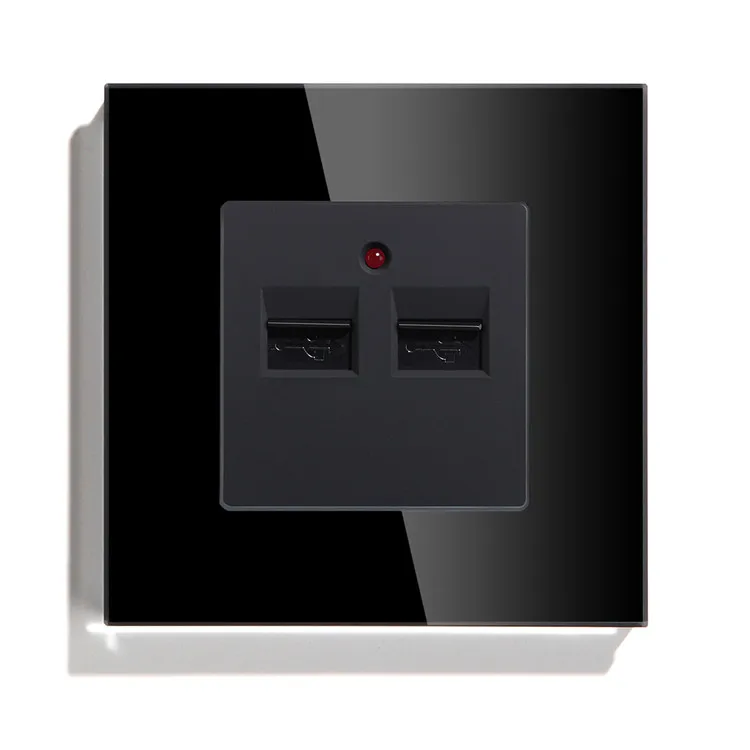 Двойной разъем USB 3.0A со стеклянной рамой 86*86 мм