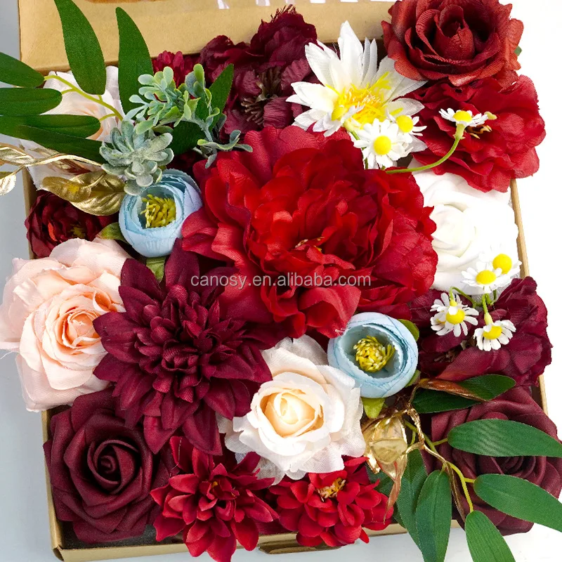 Home Decor Artificial flowers set silk flower Wedding Decoration Flowers Simulation Rose bouquet