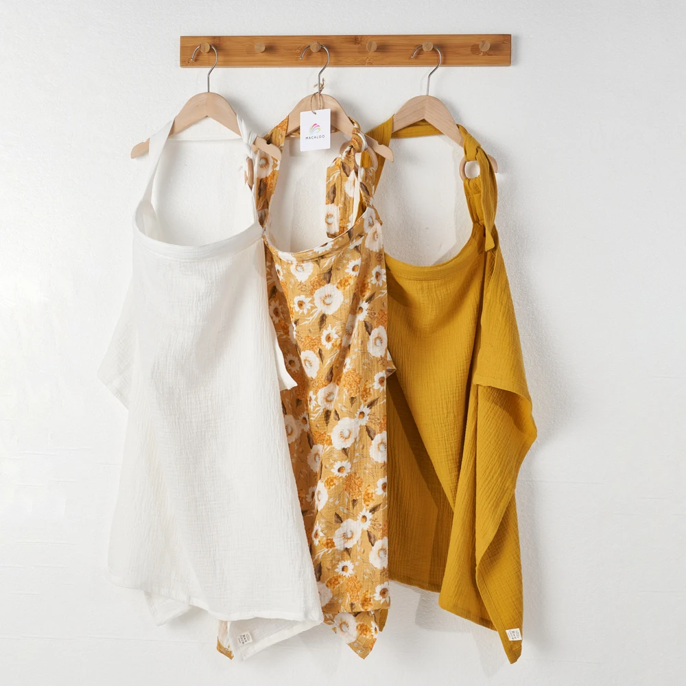 Custom beautiful floral print well made two layer gauze combed cotton muslin breastfeeding scarf nursing cover for baby