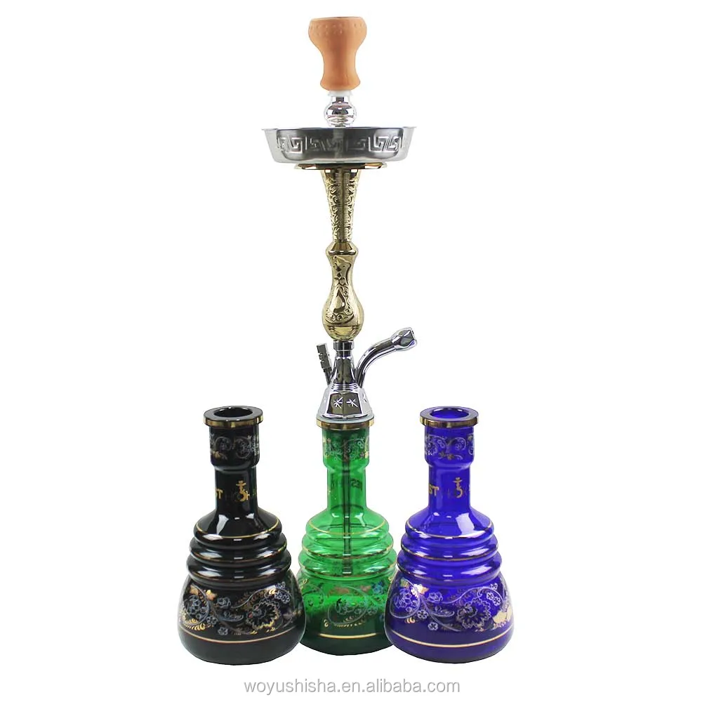 WOYU zinc alloy hookah egyptian tall shisha 85cm hookah with green bottle