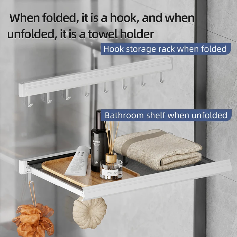 Wholesale Space-Saving Aluminium Foldable Wall-Mounted Clothes Drying Net with Detachable Hooks for Living Room Use