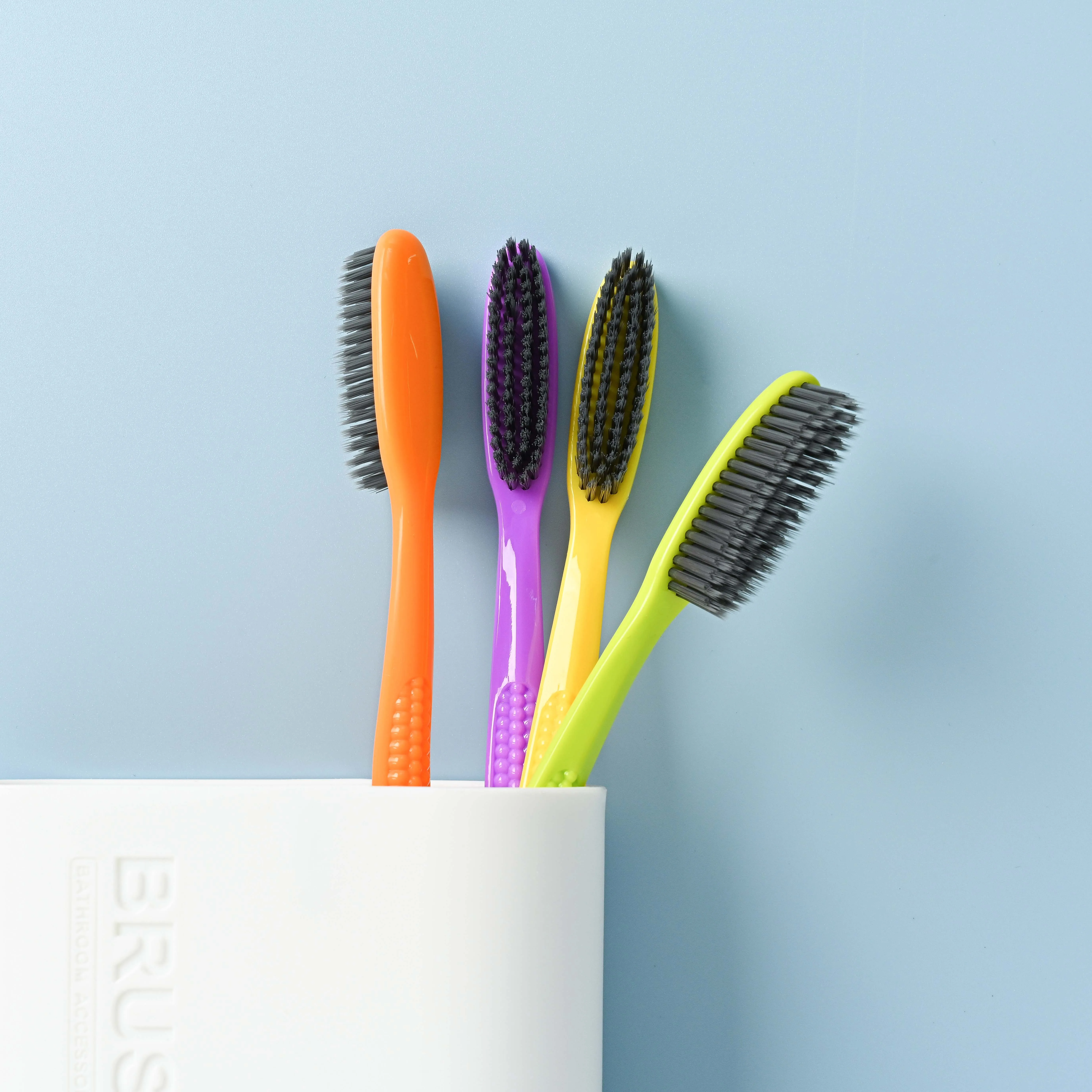 New Arrival CREBY 822 Long Brush Head Plastic Toothbrush Adult  For OEM Soft Bristle Wholesale Best