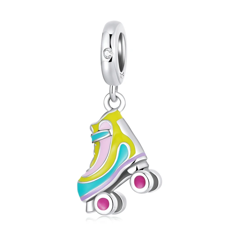 925 Sterling Silver Roller Skate Sport Charm Bead Pendant Fit Original Bracelet Necklace For Women Jewelry DIY Gift SCC2213 (1600451651273)