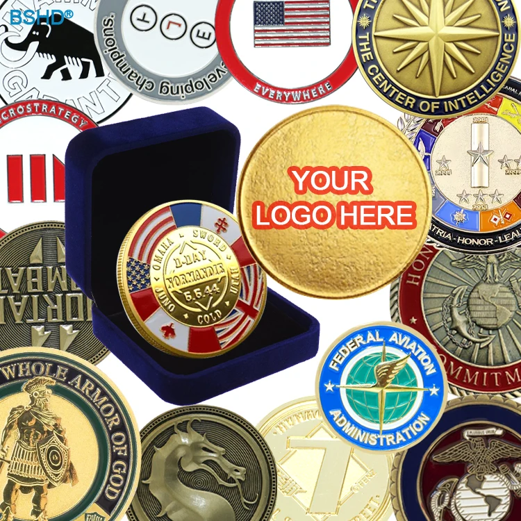 Manufacturer Custom Logo Metal Coin No Minimum Die Casting 3d Blank Gold Silver Enamel Coins Souvenir Challenge Coin